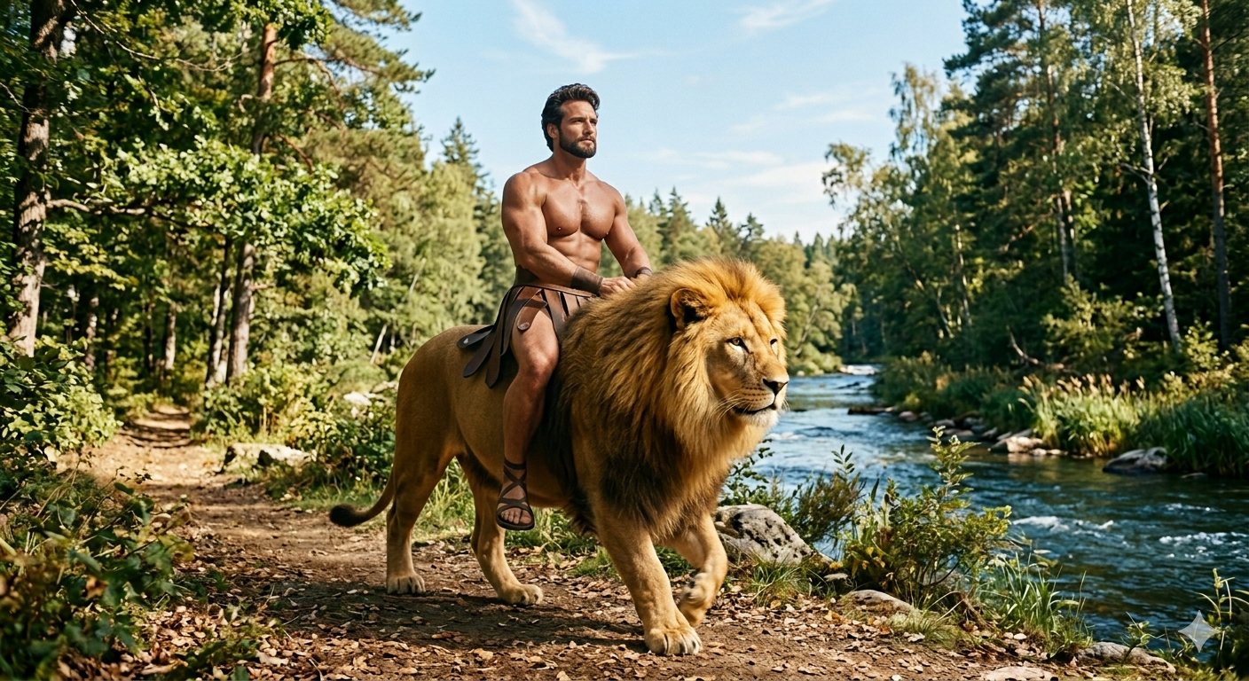 Heracles with a lion